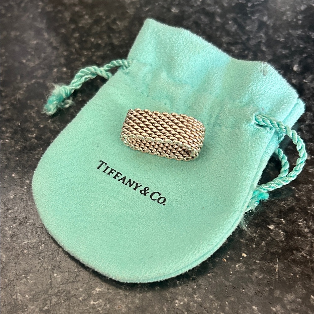 Tiffany & Co. Silver Mesh Ring - Retired